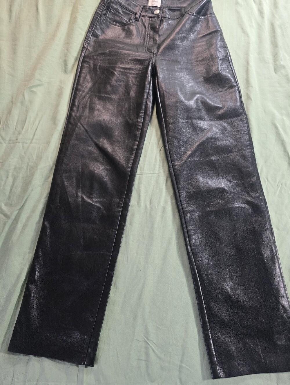 Wilfred Women Black Faux Leather Pants Size 2